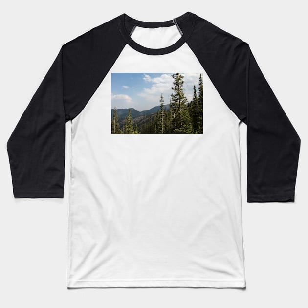 Mountains and Trees Baseball T-Shirt by Jacquelie